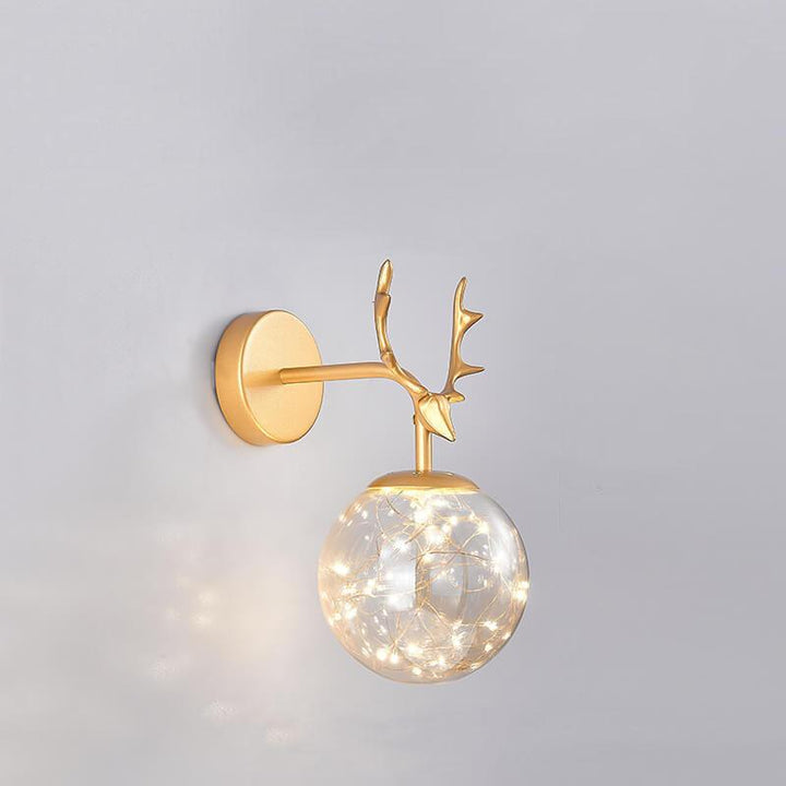 Moderne Geweih-Glaskugel-LED-Wandleuchten 