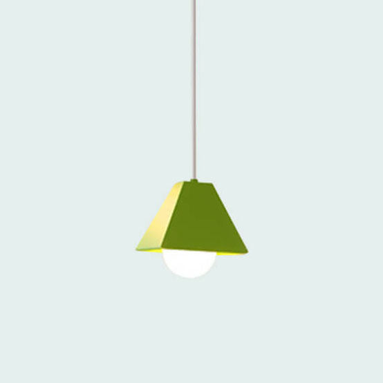 Einfachheit Macaron-Stil Trapez Metall 1-Licht Mini Pendelleuchte 