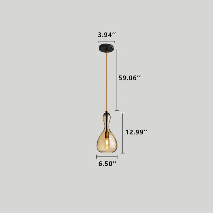 Moderne minimalistische geometrische Bernsteinflasche 1-Licht Pendelleuchte 