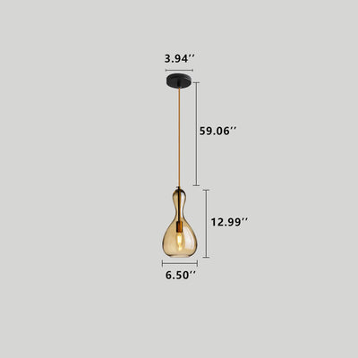 Modern Minimalist Geometric Amber Bottle 1-Light Pendant Light