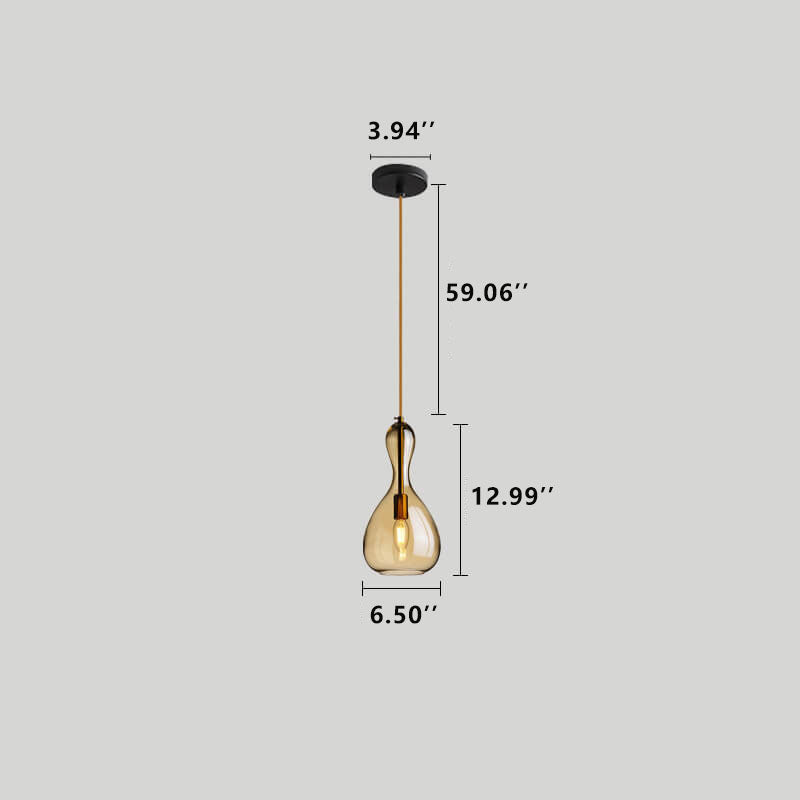 Modern Minimalist Geometric Amber Bottle 1-Light Pendant Light