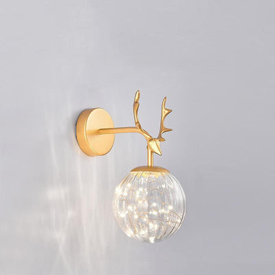 Modern Antler Glass Ball 1-Light  Wall Sconce Lamps