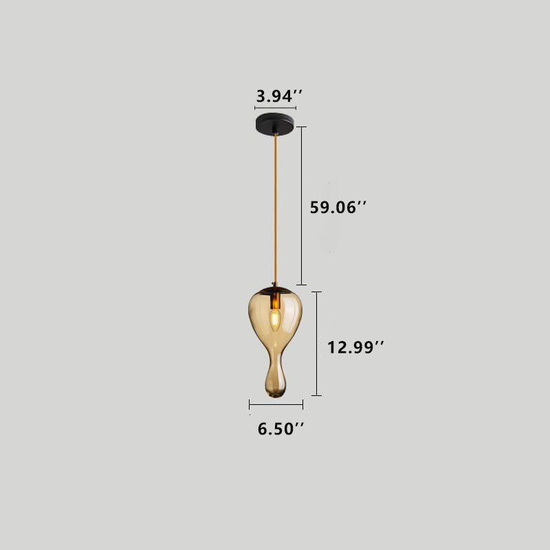 Moderne minimalistische geometrische Bernsteinflasche 1-Licht Pendelleuchte 