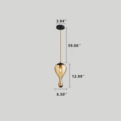 Moderne minimalistische geometrische Bernsteinflasche 1-Licht-Pendelleuchte 