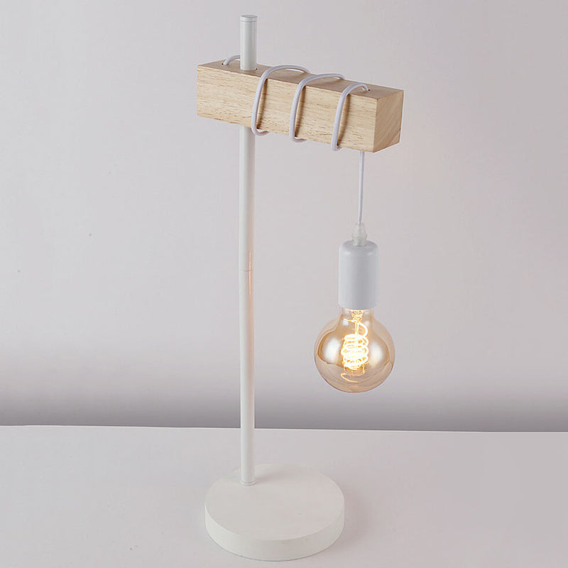 Vintage Creative Metal Tube Wooden 1-Light Table Lamp