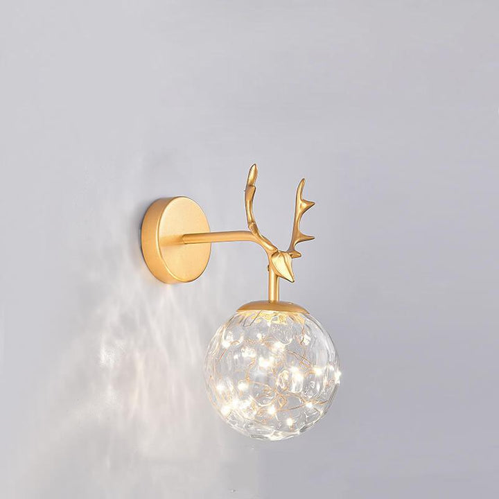 Moderne Geweih-Glaskugel-LED-Wandleuchten 