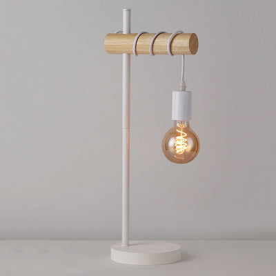Vintage Creative Metal Tube Wooden 1-Light Table Lamp