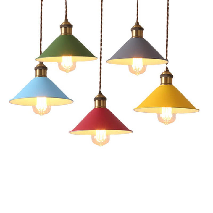 Nordischer Macaron-Glockenschirm Metall 1-Licht Pendelleuchte 