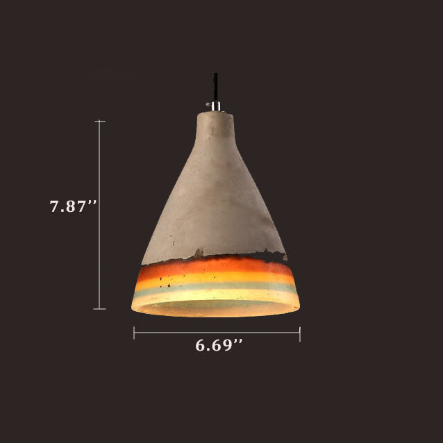 Resin Cement 1-Light Bell Rainbow Pendant Light