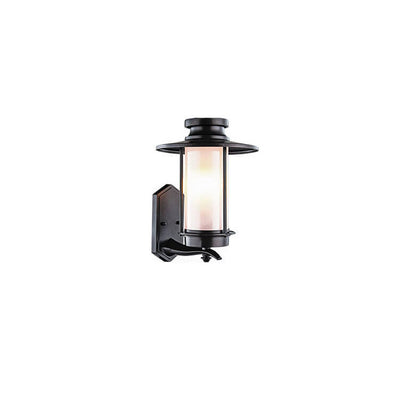 Lampe d'applique murale de patio à 1 lumière à colonne géométrique imperméable d'extérieur moderne 