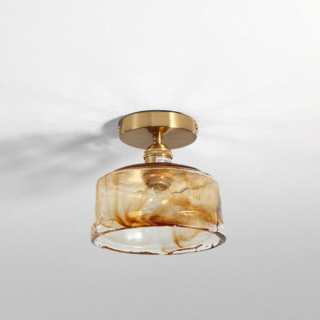Moderne Glas Japanischer Bernstein Multi-Stil 1-Licht Deckenleuchte 