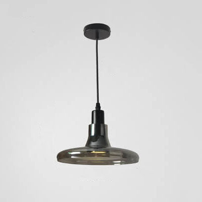 Creative Smoke Grey Glass Geometric Dome 1-Light Pendant Light