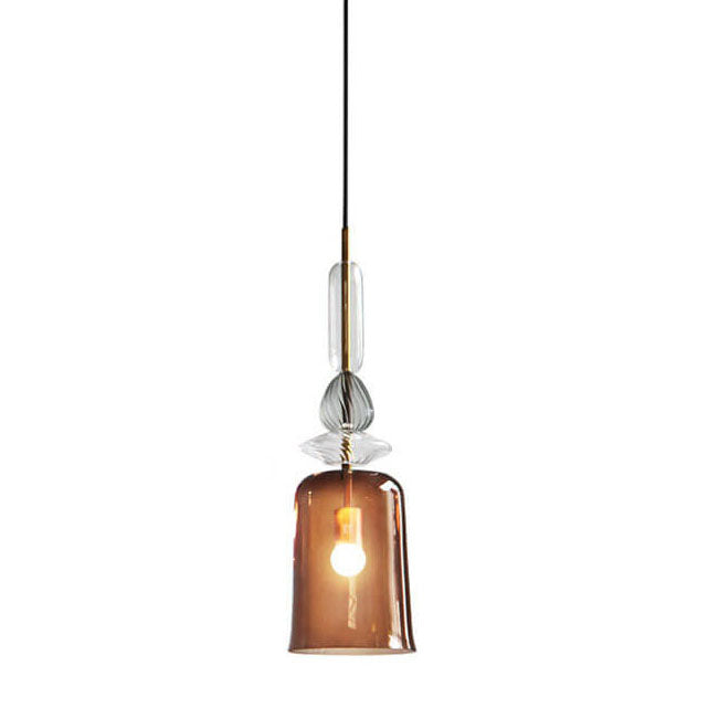Nordic Bunter Zuckerstangen-Glas 1-Licht LED Pendelleuchte 