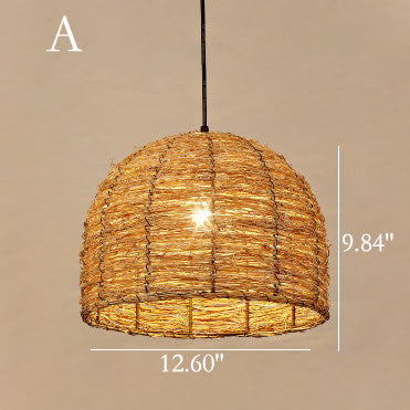 Moderne Bambusweberei 1-Licht Pendelleuchte 