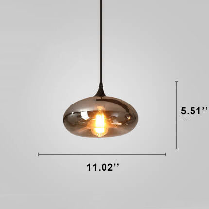 Modern Smoke Gray Glass 1-Light LED Pendant Light