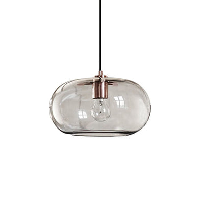 Nordic Color Glass Oval Dome 1-Light Pendant Light