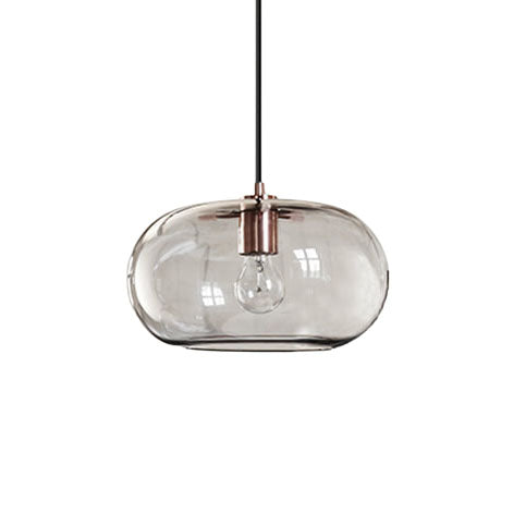 Nordic Color Glass Oval Dome 1-Light Pendant Light