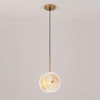 Modern Crystal Glass Disc 1-Light LED Pendant Light