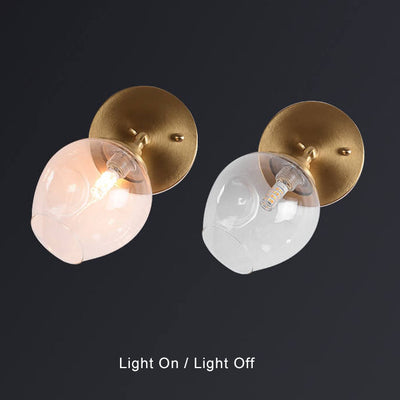 Modern 1-Light Glass Globe Armed Sconce Lamp 4 Design