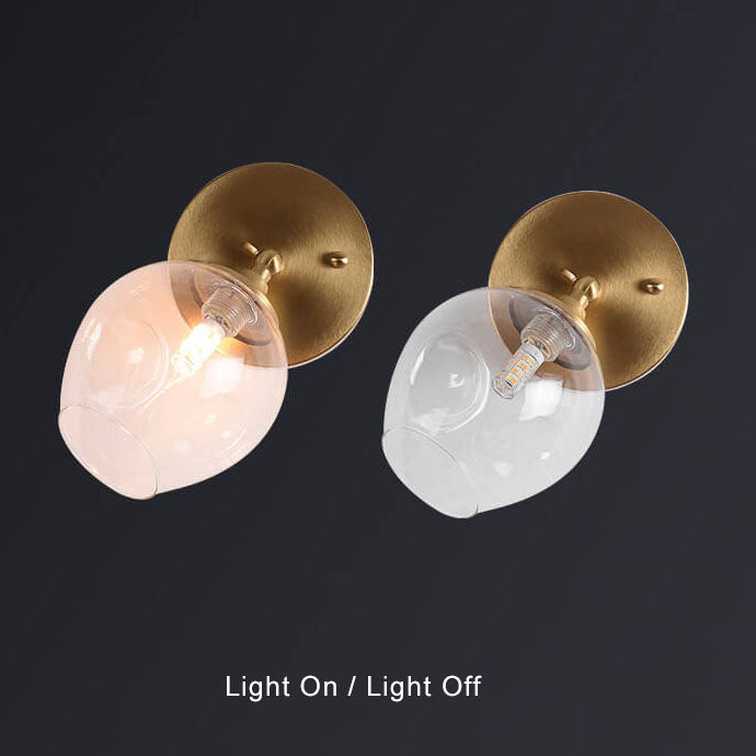 Modern 1-Light Glass Globe Armed Sconce Lamp 4 Design