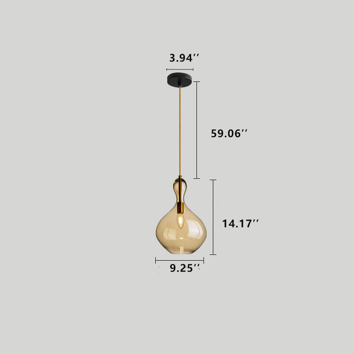 Moderne minimalistische geometrische Bernsteinflasche 1-Licht Pendelleuchte 
