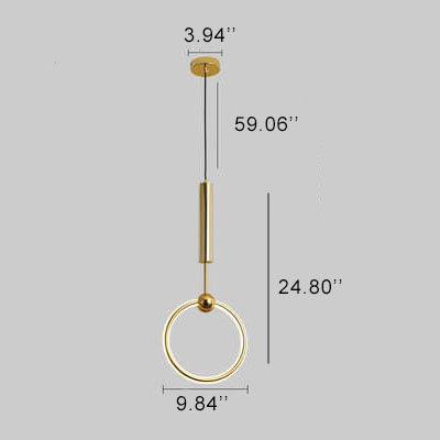 Cercle créatif post-moderne Anneau Suspension LED à 1 lumière 