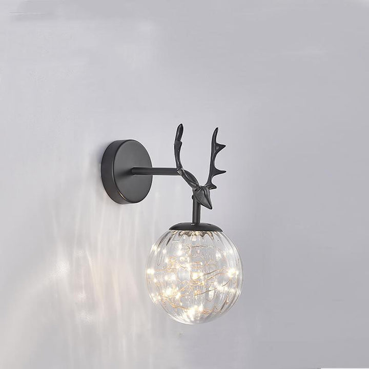 Moderne Geweih-Glaskugel-LED-Wandleuchten 