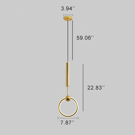 Cercle créatif post-moderne Anneau Suspension LED à 1 lumière 