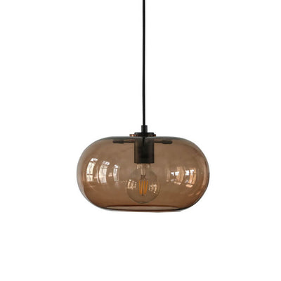 Nordic Color Glass Oval Dome 1-Light Pendant Light