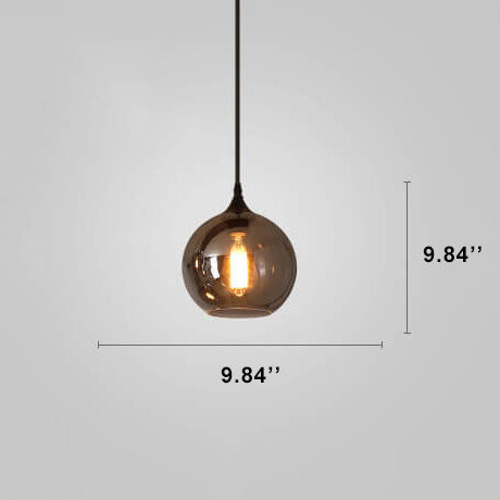 Modern Smoke Gray Glass 1-Light LED Pendant Light