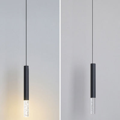 Modern Black Finish Tube 1-Light Acrylic LED Pendant Light