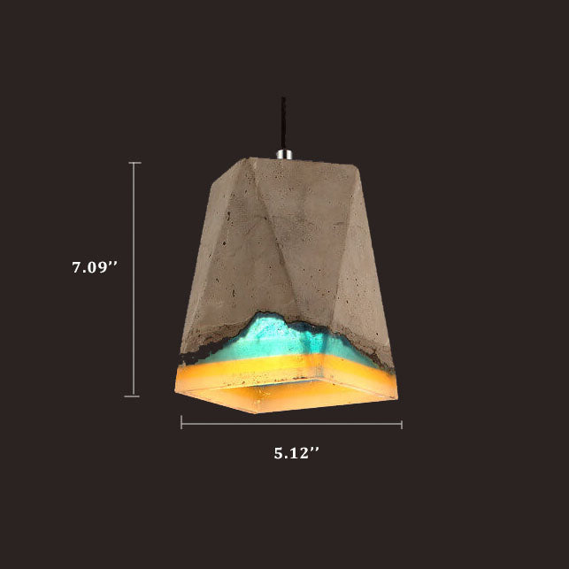 Harz-Zement-1-Licht-geometrische quadratische Regenbogen-Pendelleuchte 