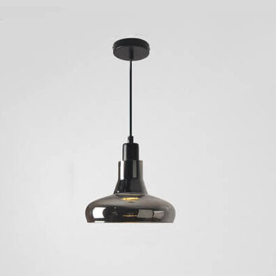 Creative Smoke Grey Glass Geometric Dome 1-Light Pendant Light