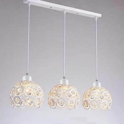 Wrought Iron Crystal Ball 3-Light Chandeliers 2 Design