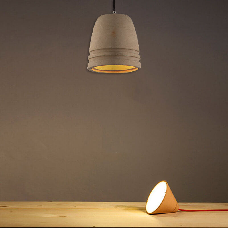 Resin Cement 1-Light Dome Pendant Light