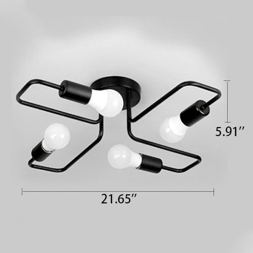 Industrial Retro Wrought Iron Elbow Flush Mount Ceiling Light