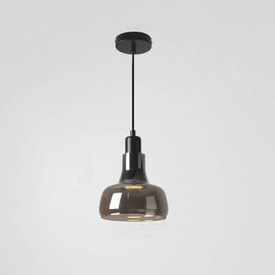 Creative Smoke Grey Glass Geometric Dome 1-Light Pendelleuchte 