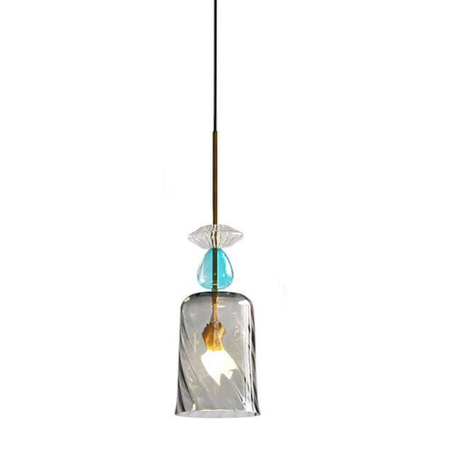 Nordic Bunter Zuckerstangen-Glas 1-Licht LED Pendelleuchte 