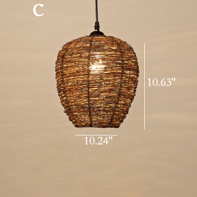 Moderne Bambusweberei 1-Licht Pendelleuchte 