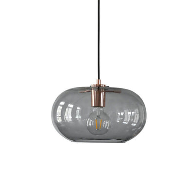 Nordic Color Glass Oval Dome 1-Light Pendant Light