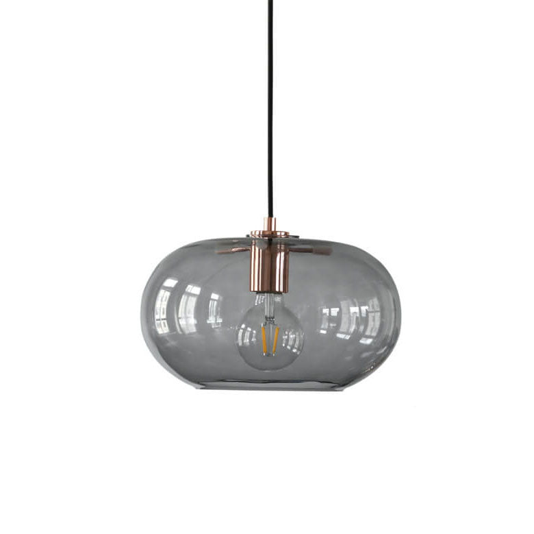 Nordic Color Glass Oval Dome 1-Light Pendant Light
