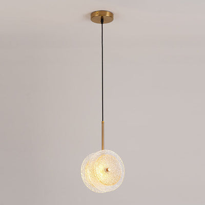 Modern Crystal Glass Disc 1-Light LED Pendant Light