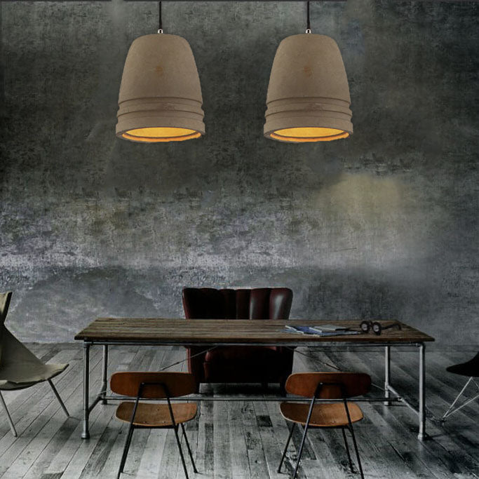 Resin Cement 1-Light Dome Pendant Light