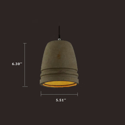 Resin Cement 1-Light Dome Pendant Light