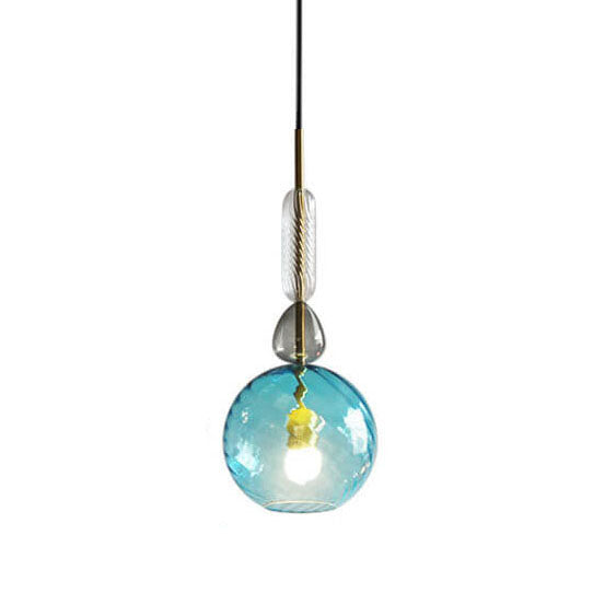 Nordic Bunter Zuckerstangen-Glas 1-Licht LED Pendelleuchte 