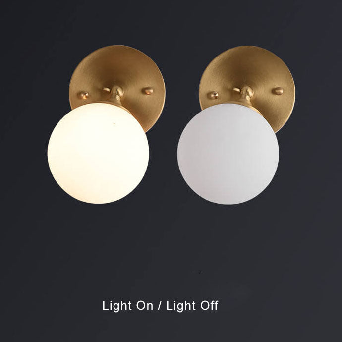 Modern 1-Light Glass Globe Armed Sconce Lamp 4 Design