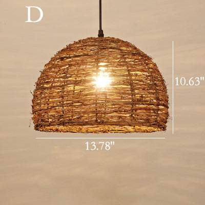Moderne Bambusweberei 1-Licht Pendelleuchte 
