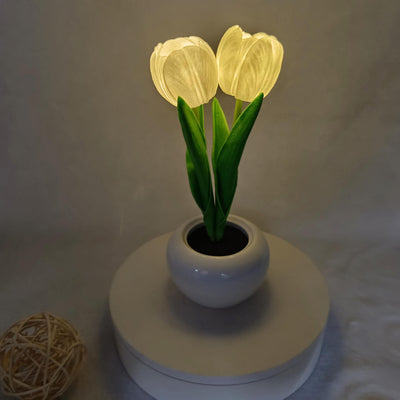 Lámpara de mesa LED de simulación creativa moderna Tulipán Peonía 