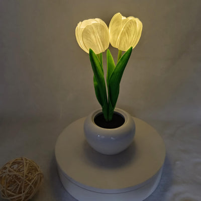Moderne kreative Simulation Tulpe Pfingstrose LED Nachtlicht Tischlampe