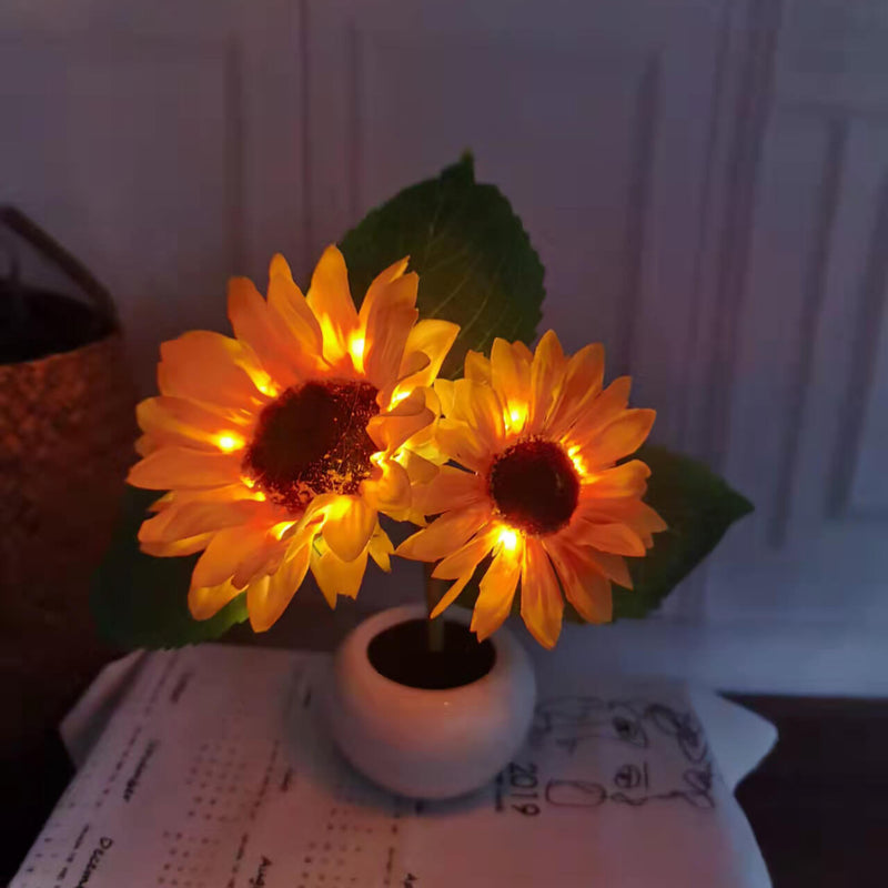 Moderne kreative Simulation Sonnenblume LED Nachtlicht Tischlampe 